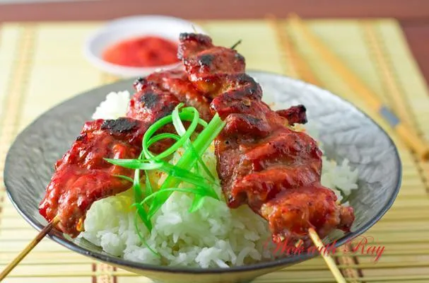 Свиной шашлык с банановым кетчупом